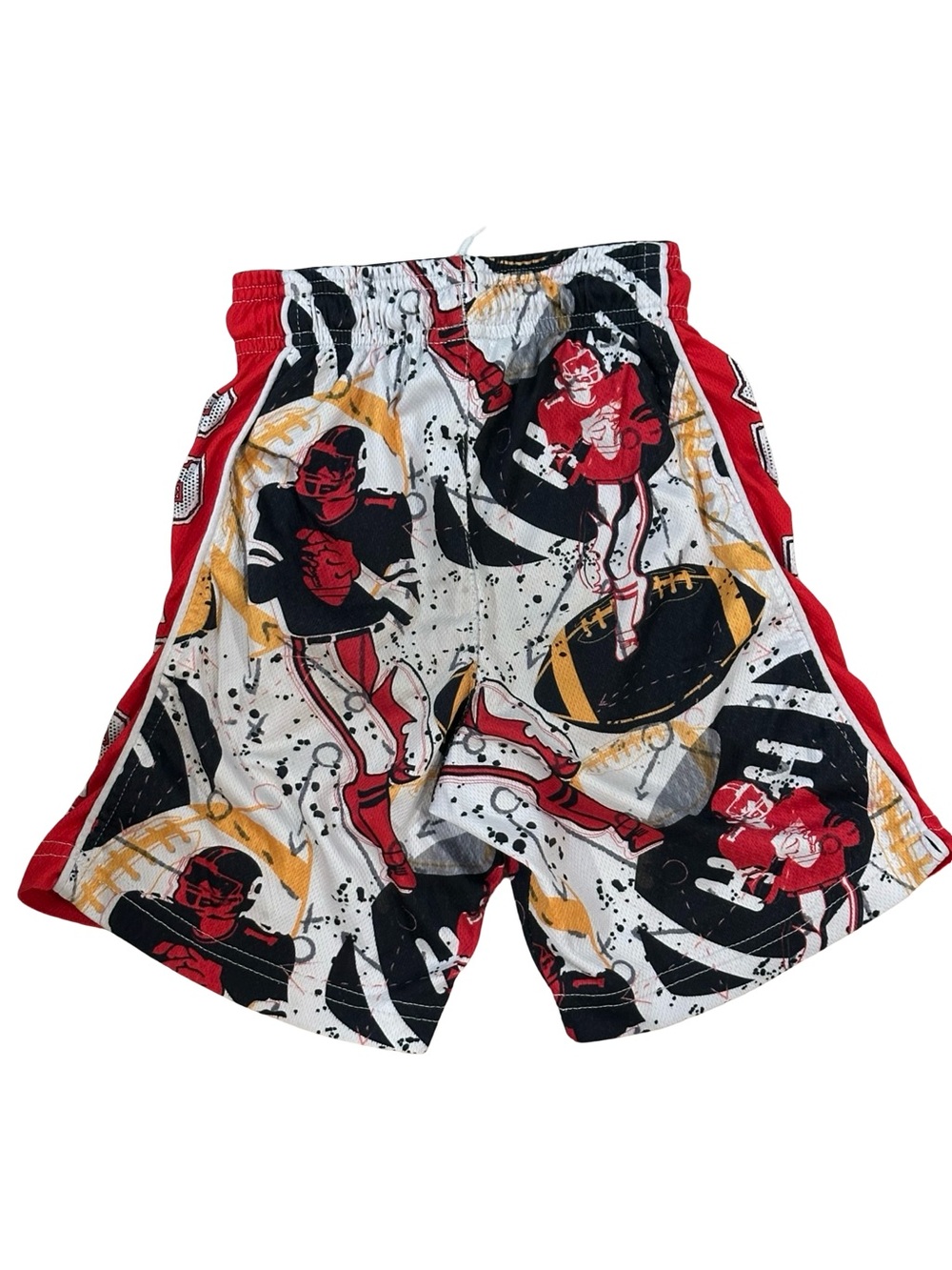 EUC Flow Society Boys XS Red Graphic Football Shorts